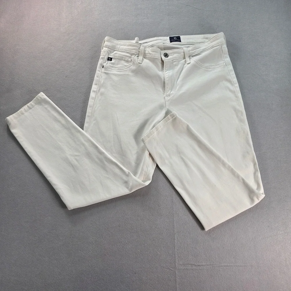 AG Adriano Goldschmied Abbey Ankle White Jeans Mid Rise Size 31R
